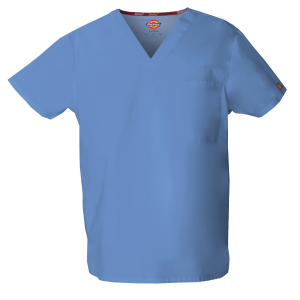 Haut col V unisexe (coloris bleu ciel)