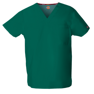 Haut col V unisexe (coloris vert chasseur)