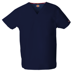 Haut col V unisexe (coloris marine)