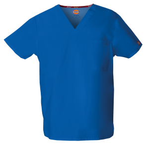 Haut col V unisexe (coloris bleu roi)