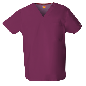 Haut col V unisexe (coloris bordeaux)
