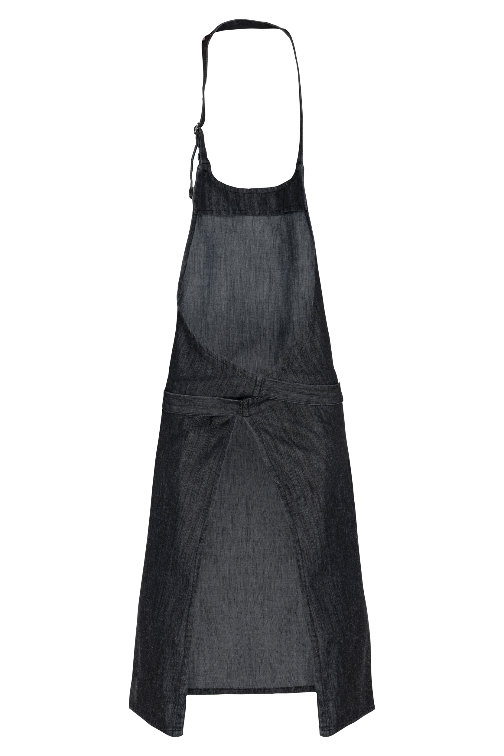 Tablier polycoton sans poche (coloris noir denim, dos)