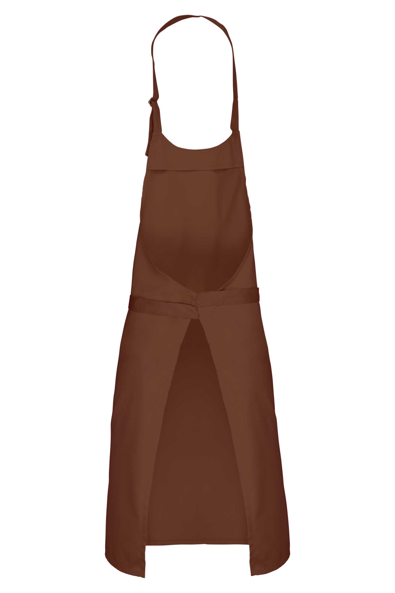 Tablier polycoton sans poche (coloris cacao, dos)