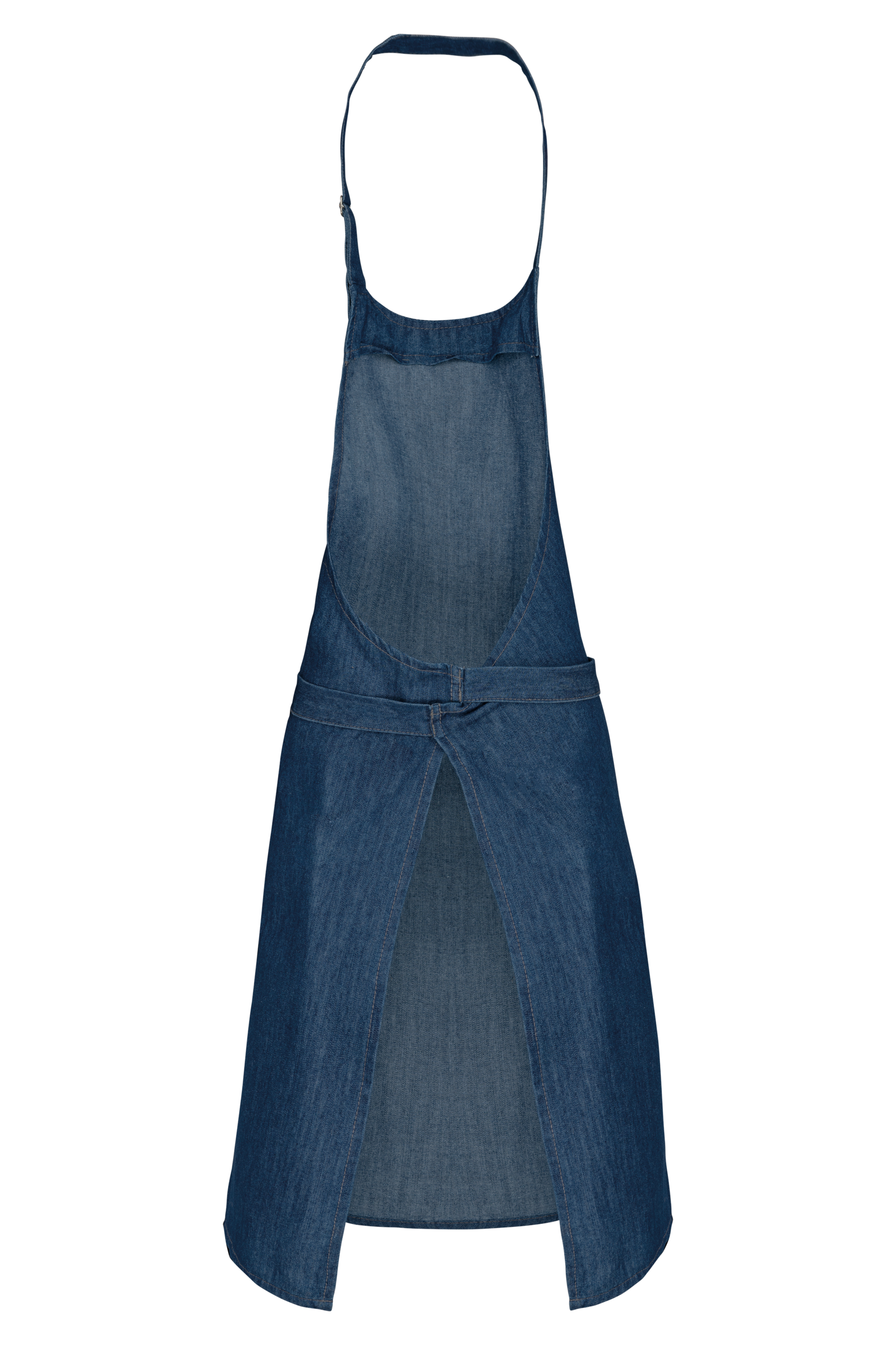 Tablier polycoton sans poche (coloris denim, dos)