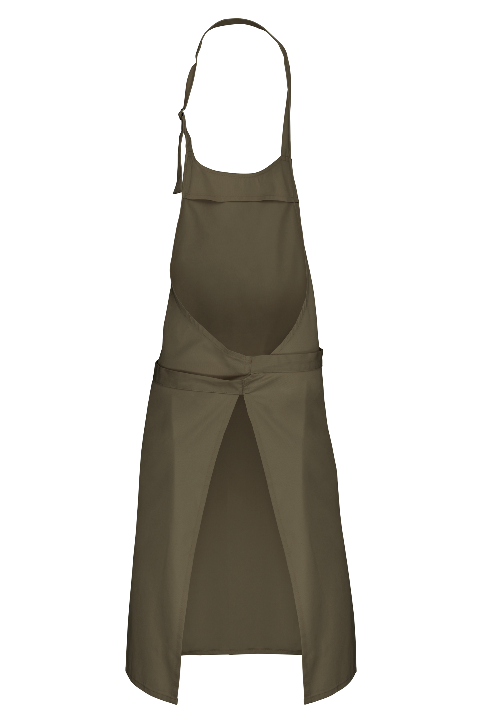 Tablier polycoton sans poche (coloris kaki clair, dos)