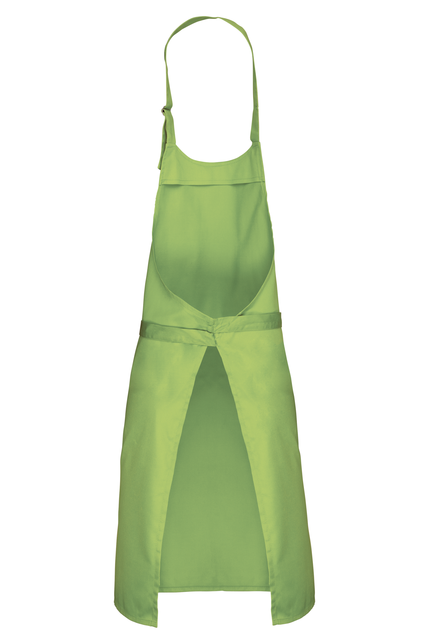 Tablier polycoton sans poche (coloris lime, dos)