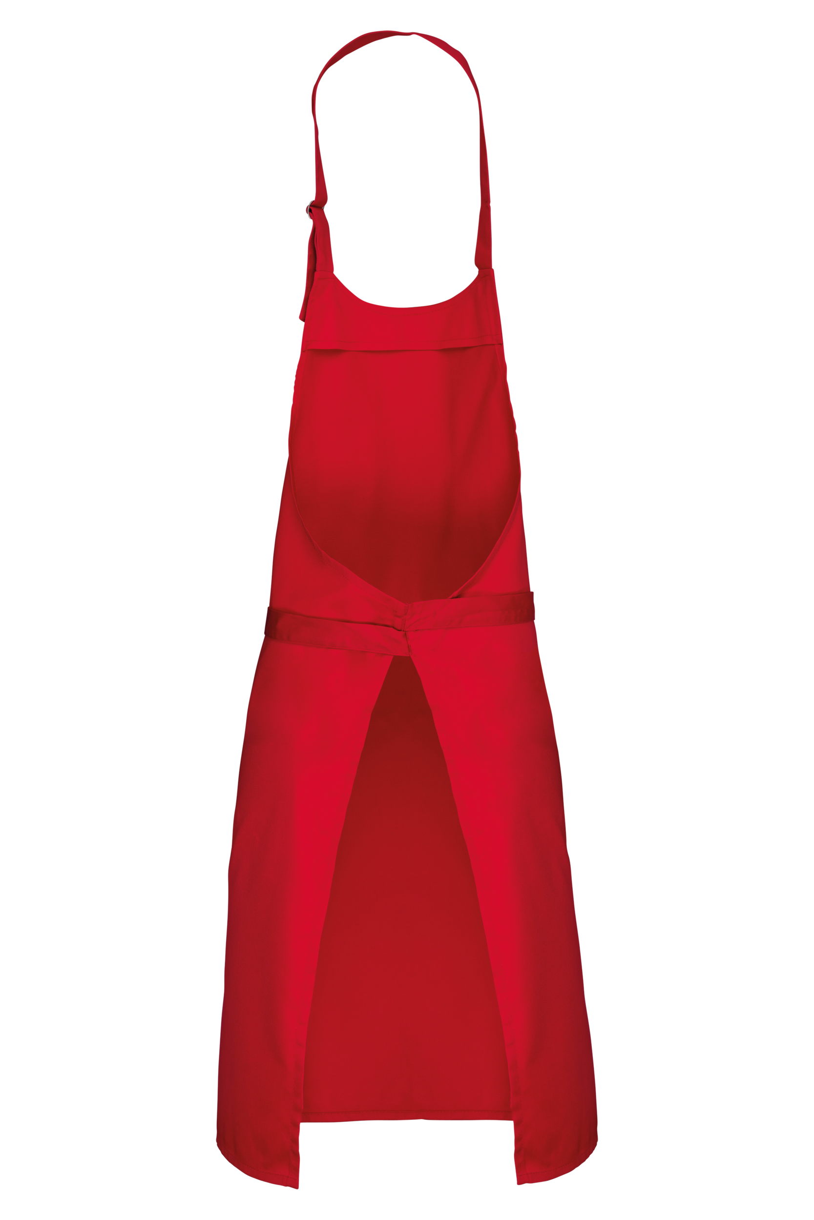 Tablier polycoton sans poche (coloris rouge, dos)