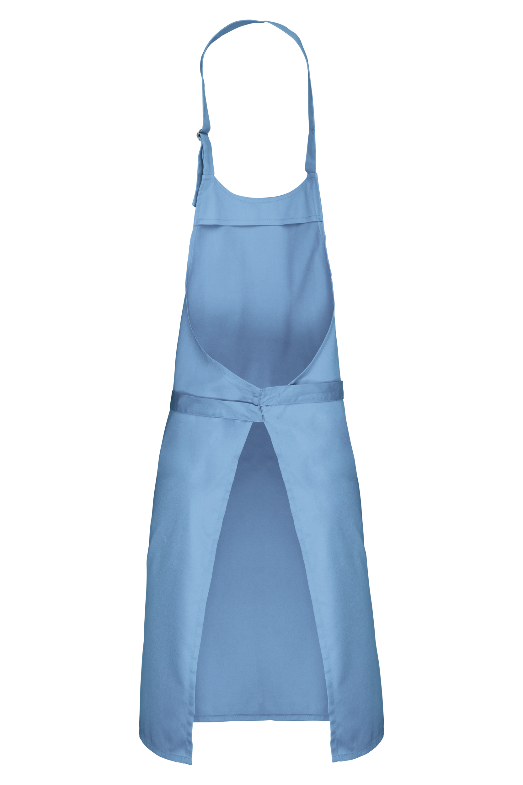 Tablier polycoton sans poche (coloris bleu ciel, dos)