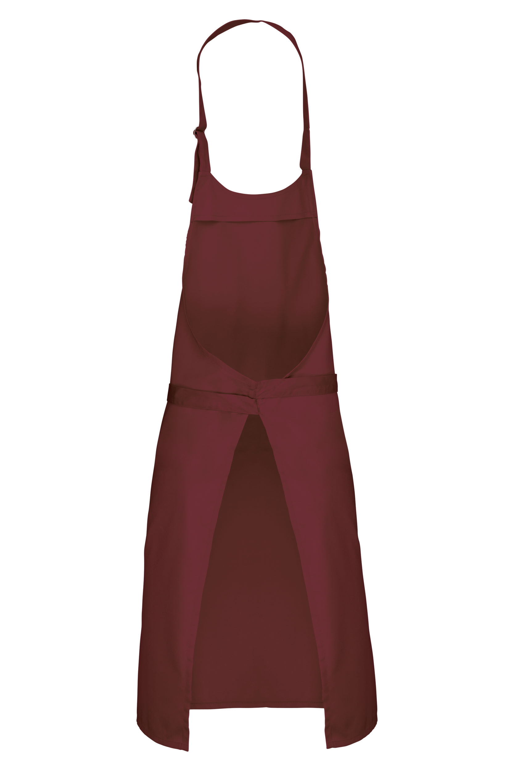 Tablier polycoton sans poche (coloris bordeaux, dos)