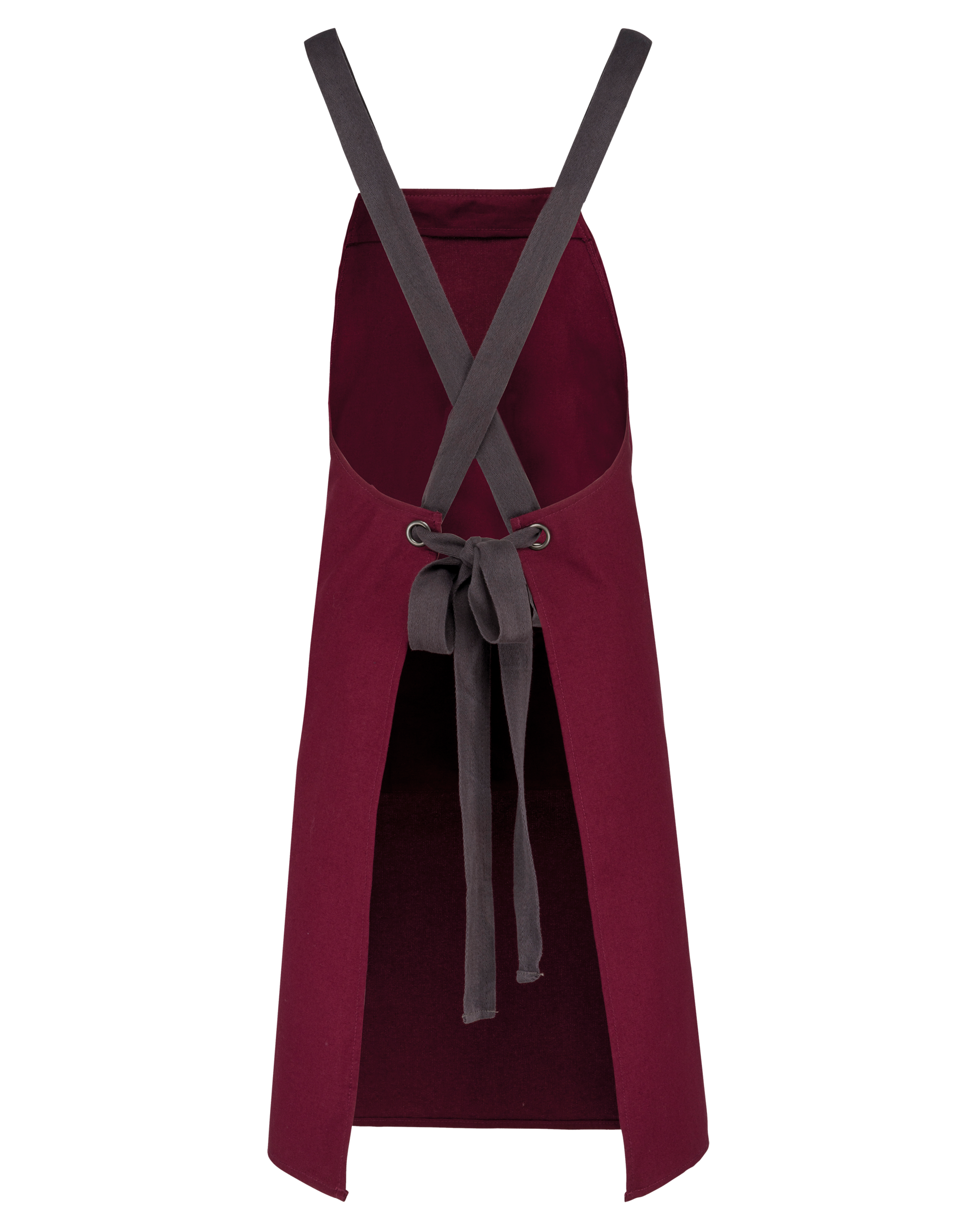 Tablier coton bio (coloris bordeaux, dos)