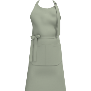 Tablier avec poche en coton bio (coloris vert amande)