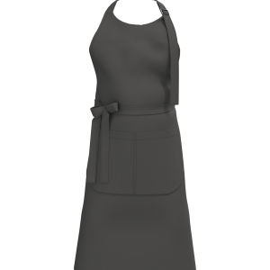Tablier avec poche en coton bio (coloris gris foncé)