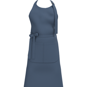 Tablier avec poche en coton bio (coloris bleu profond)