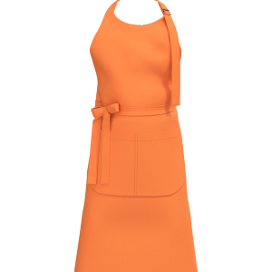 Tablier avec poche en coton bio (coloris orange clair)