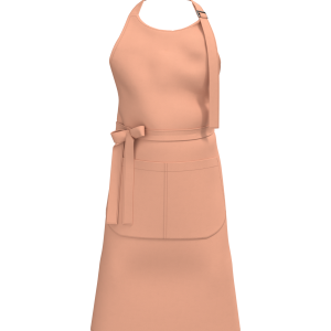 Tablier avec poche en coton bio (coloris pêche)