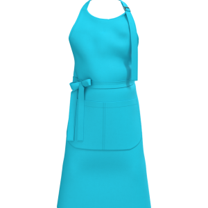 Tablier avec poche en coton bio (coloris turquoise mer)