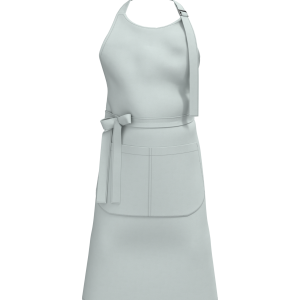 Tablier avec poche en coton bio (coloris gris neige)