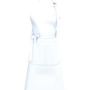 Tablier avec poche en coton bio (coloris blanc)