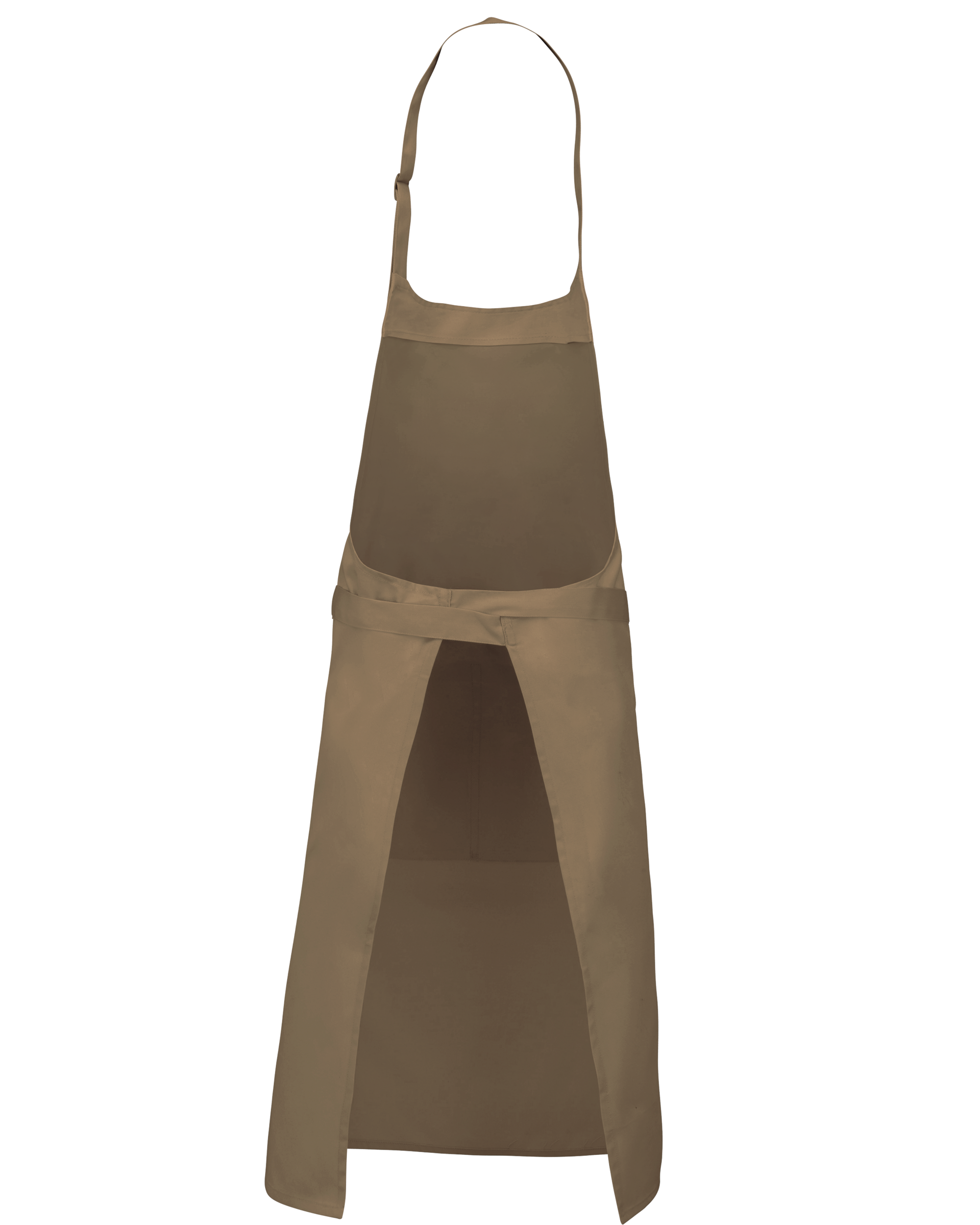 Tablier polycoton avec poche (coloris camel, dos)