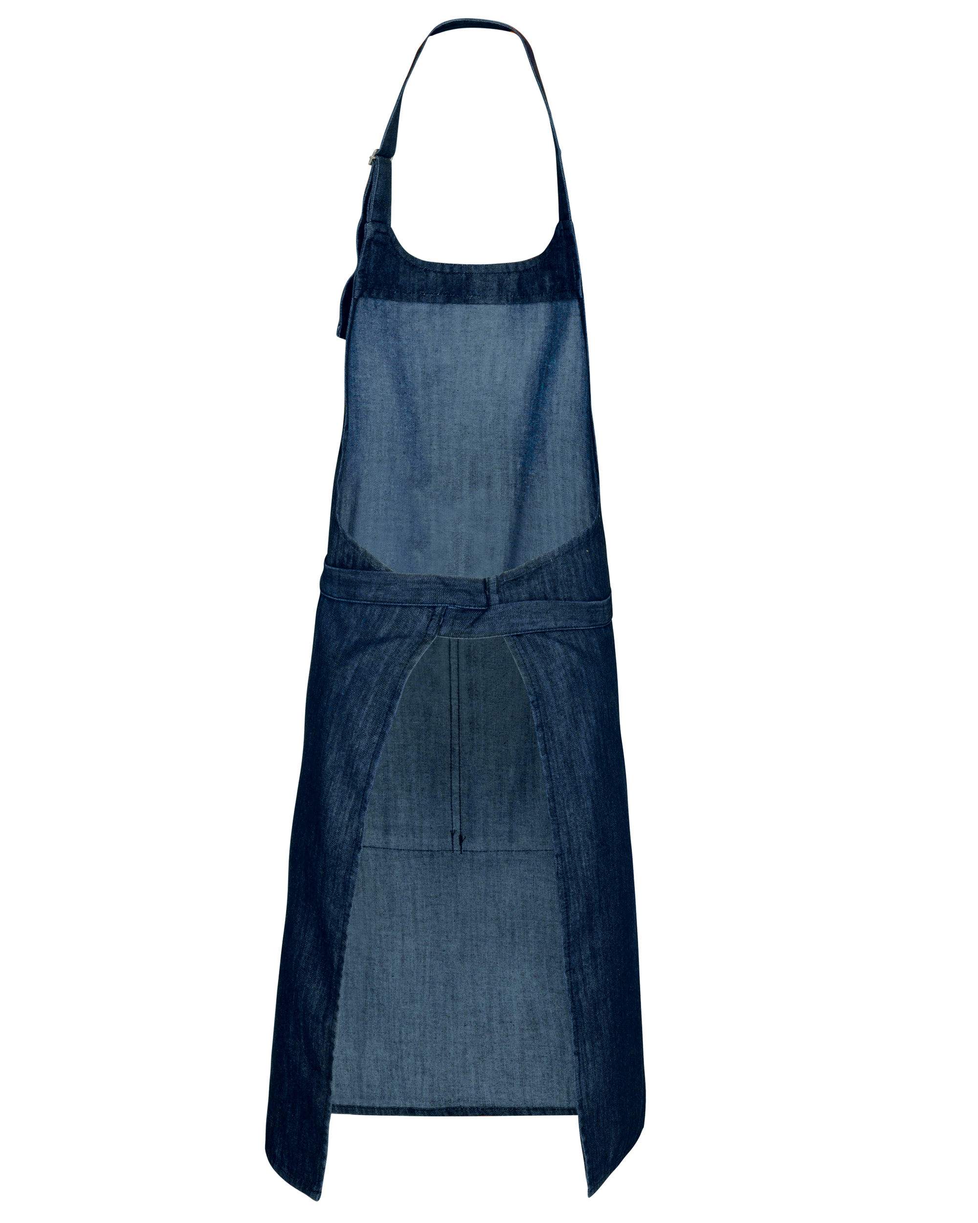 Tablier polycoton avec poche (coloris denim, dos)