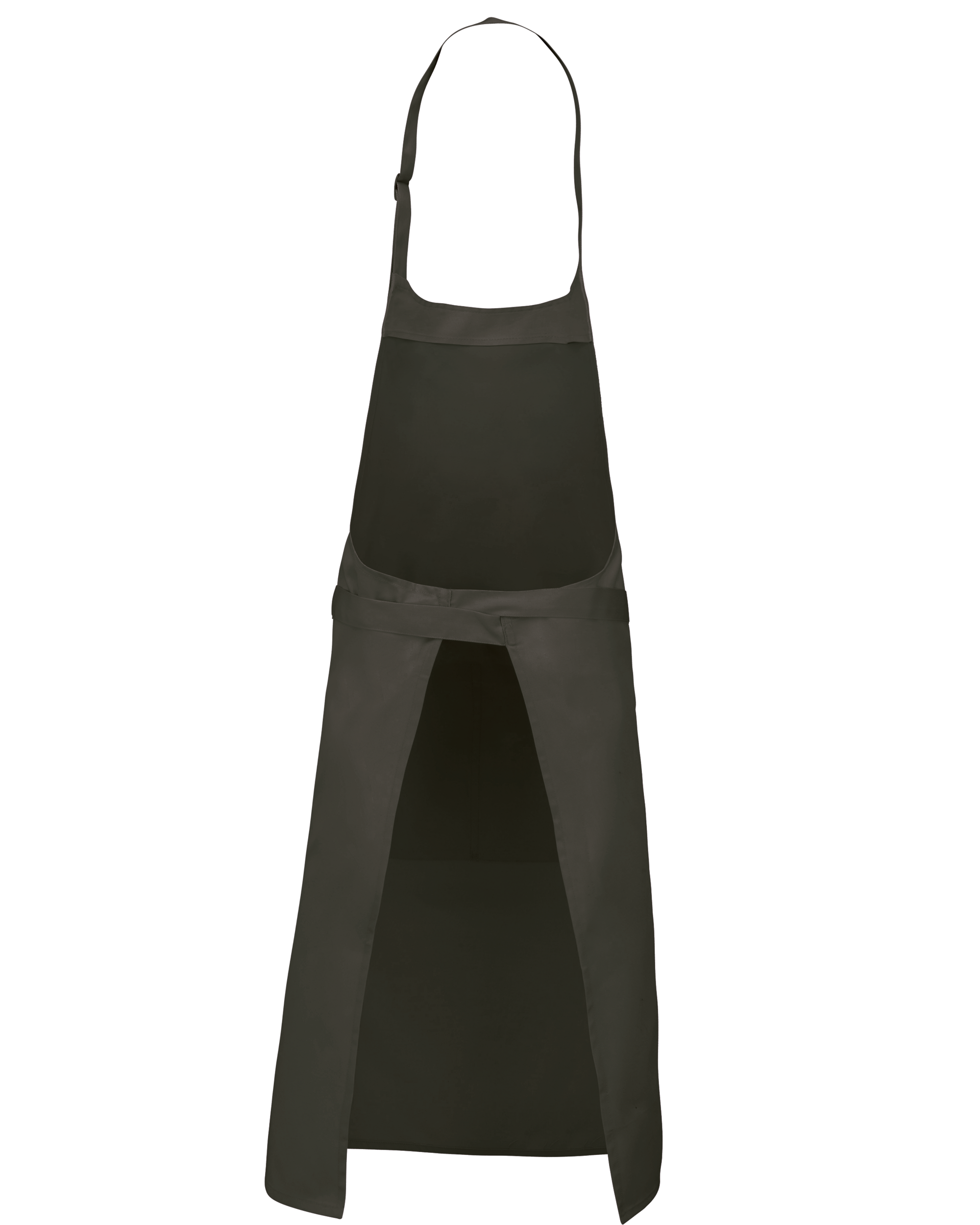Tablier polycoton avec poche (coloris vert olive, dos)