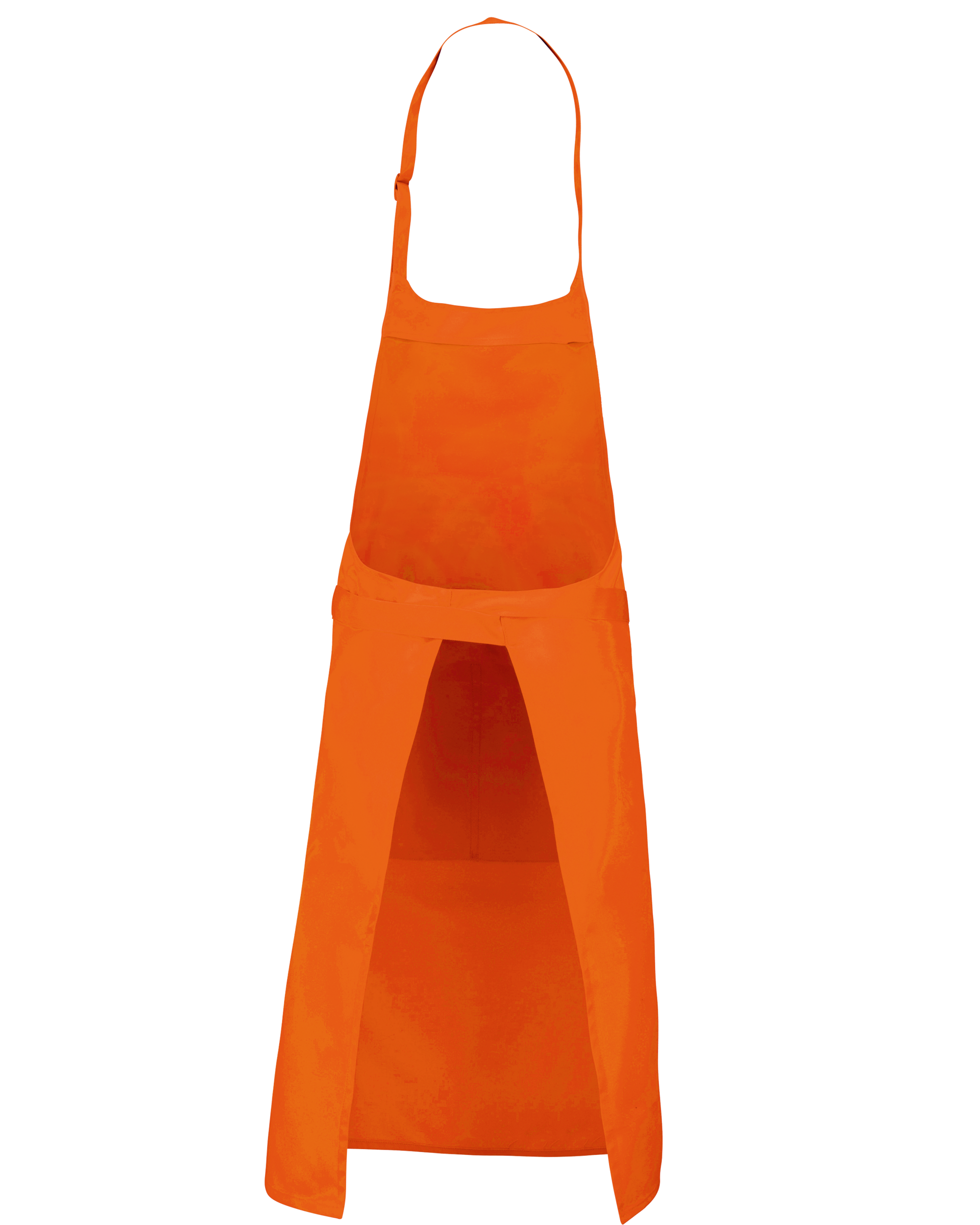 Tablier polycoton avec poche (coloris orange, dos)