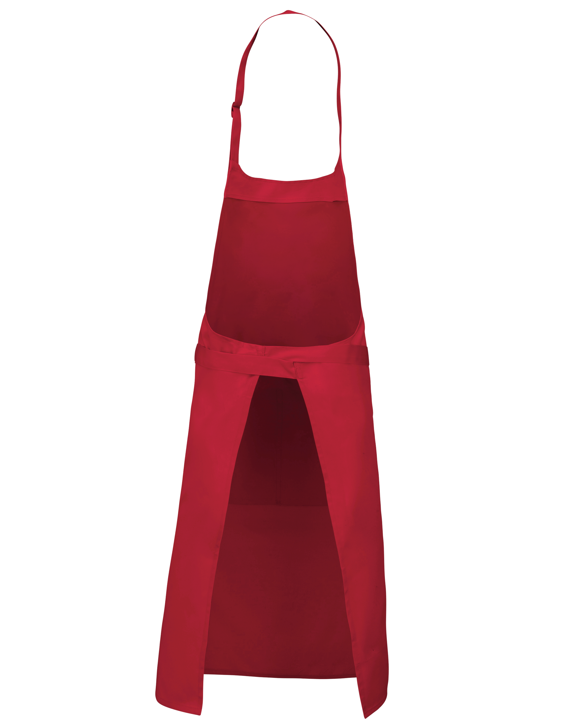 Tablier polycoton avec poche (coloris rouge, dos)