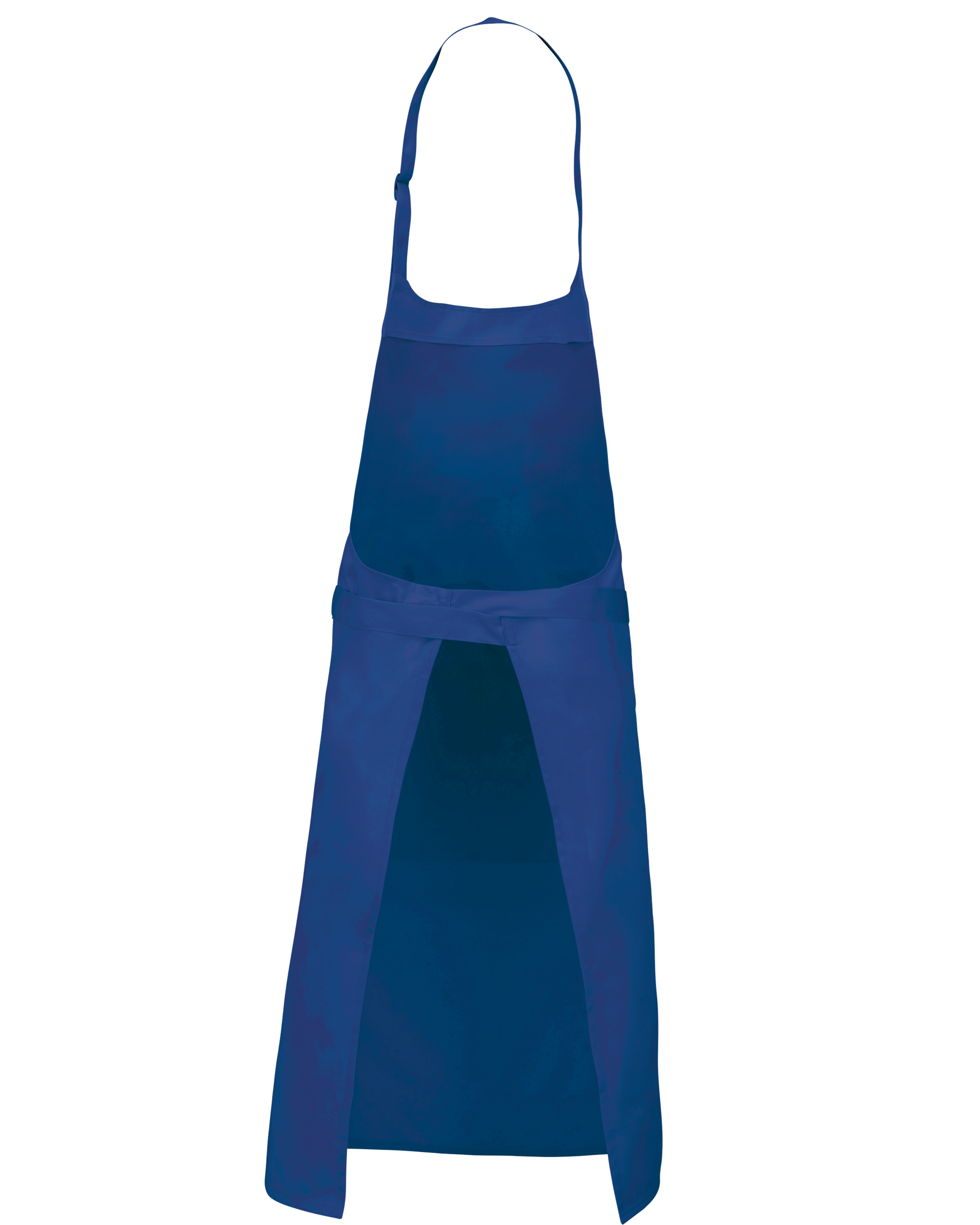 Tablier polycoton avec poche (coloris bleu roi, dos)