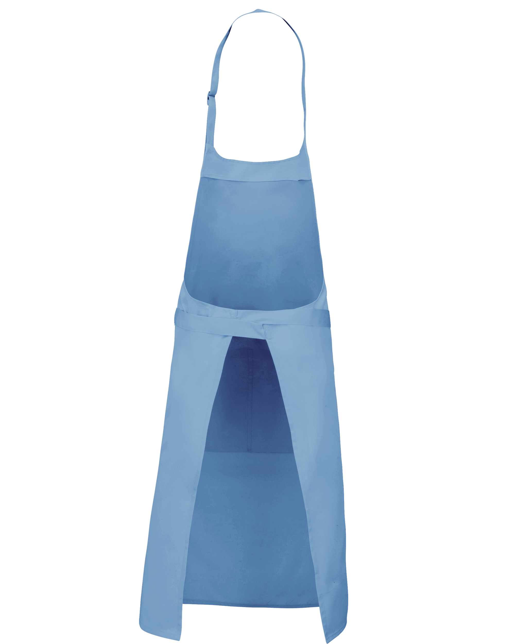 Tablier polycoton avec poche (coloris bleu ciel, dos)