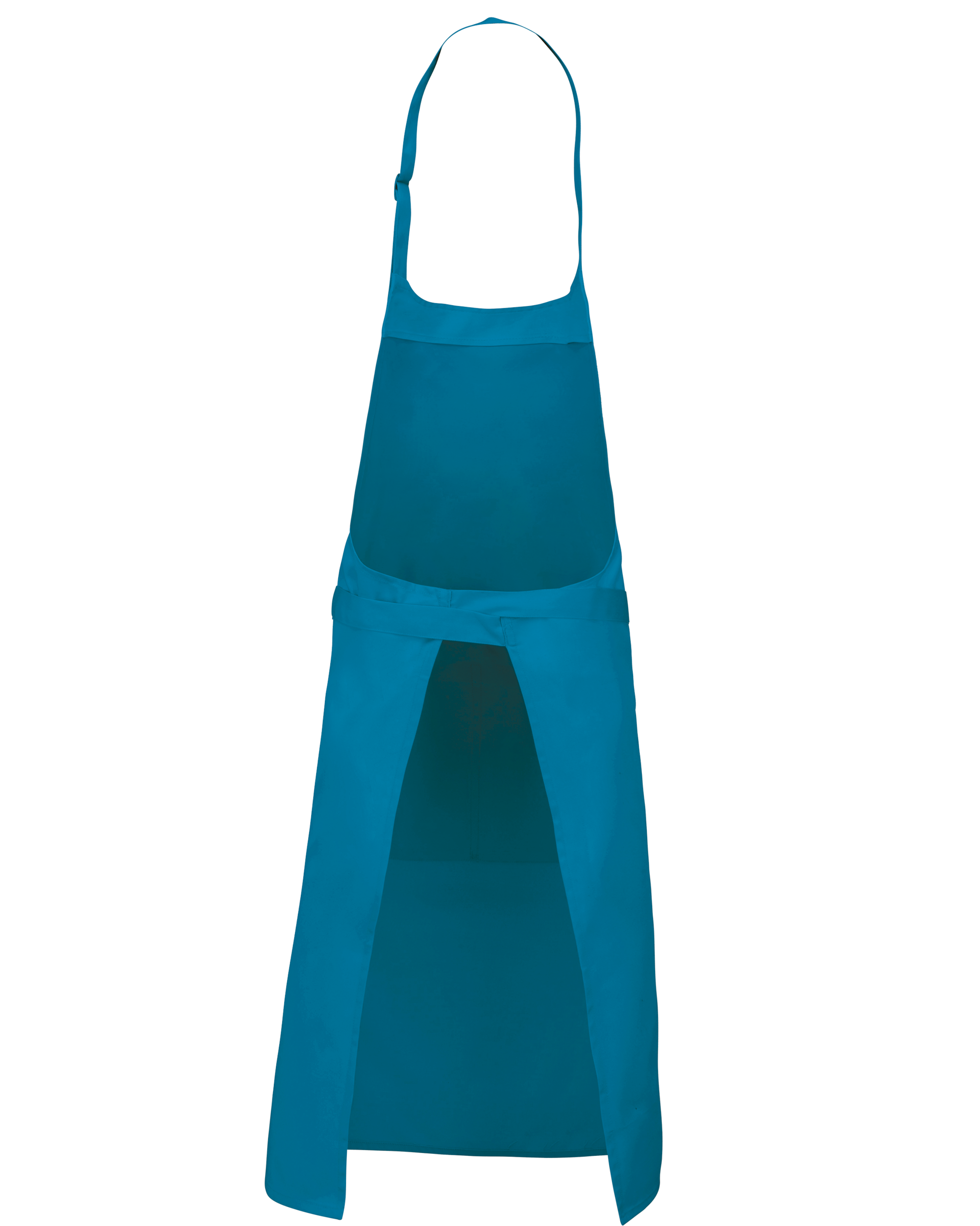 Tablier polycoton avec poche (coloris bleu tropical, dos)