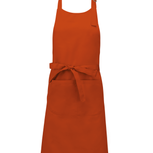 Tablier polycoton avec poche (coloris orange brûlé)