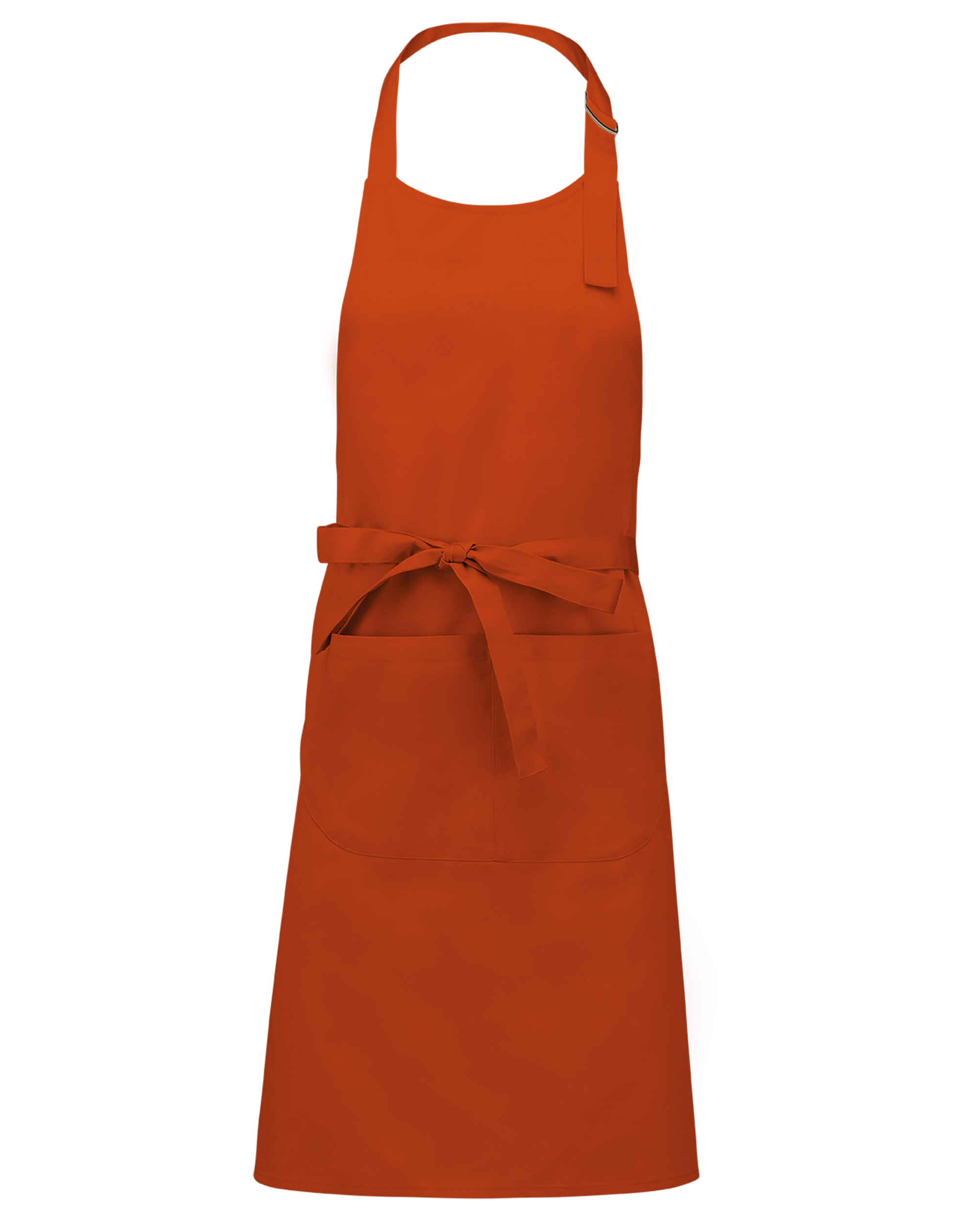 Tablier polycoton avec poche (coloris orange brûlé)