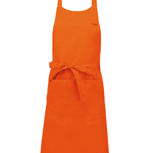 Tablier polycoton avec poche (coloris orange)