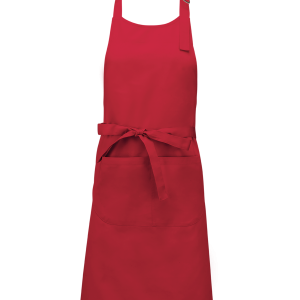 Tablier polycoton avec poche (coloris rouge)