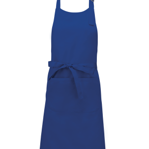 Tablier polycoton avec poche (coloris bleu roi)