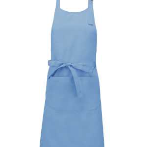 Tablier polycoton avec poche (coloris bleu ciel)