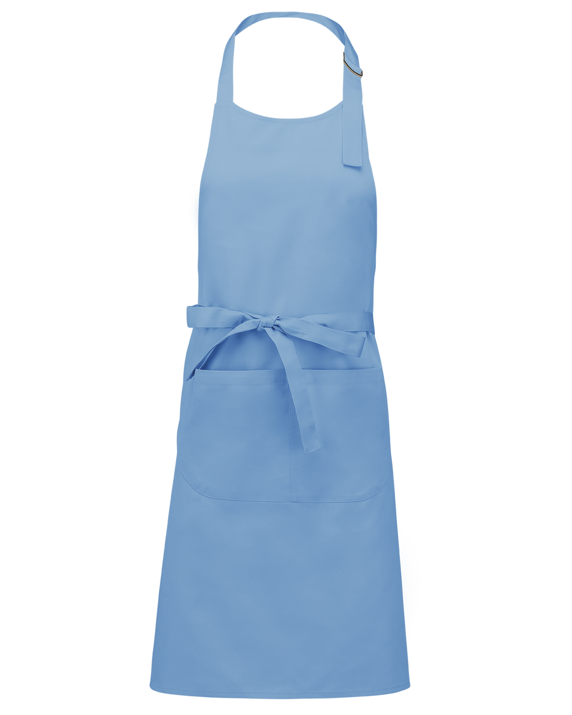 Tablier polycoton avec poche (coloris bleu ciel)