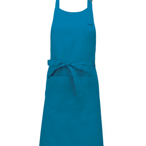 Tablier polycoton avec poche (coloris bleu tropical)
