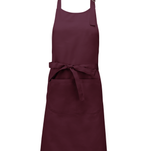 Tablier polycoton avec poche (coloris bordeaux)