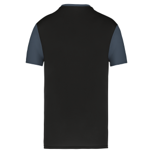 Maillot multisport manches courtes bicolore unisexe - TTPA4023 - Noir / Gris Sportif - dos