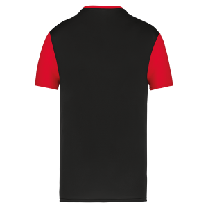 Maillot multisport manches courtes bicolore enfant - TTPA4024 - Noir / Rouge Sportif - dos