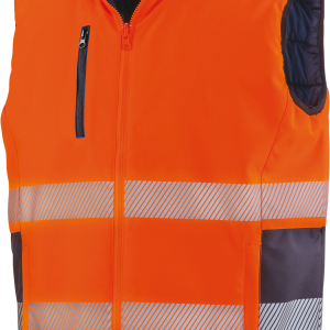 Gilet de sécurité réversible matelassé (coloris orange fluo / marine)