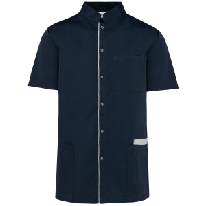 Blouse polycoton avec boutons-pression homme (coloris marine)