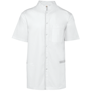 Blouse polycoton avec boutons-pression homme (coloris blanc)