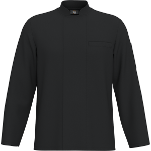 Veste de cuisine écoresponsable et respirante manches longues unisexe (coloris noir)