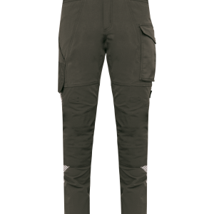 Pantalon de travail recyclé stretch multipoches unisexe (coloris kaki foncé)