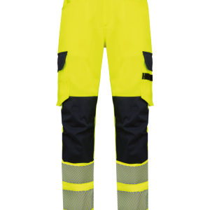 Pantalon de sécurité recyclé stretch genouillères unisexe (coloris jaune / marine)