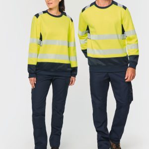 Sweat de sécurité recyclé col rond unisexe (vue 1)