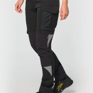 Pantalon de travail recyclé stretch multipoches unisexe (vue 1)