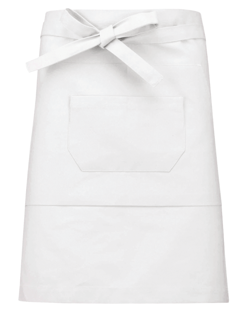 Tablier coton mi-long (coloris blanc)